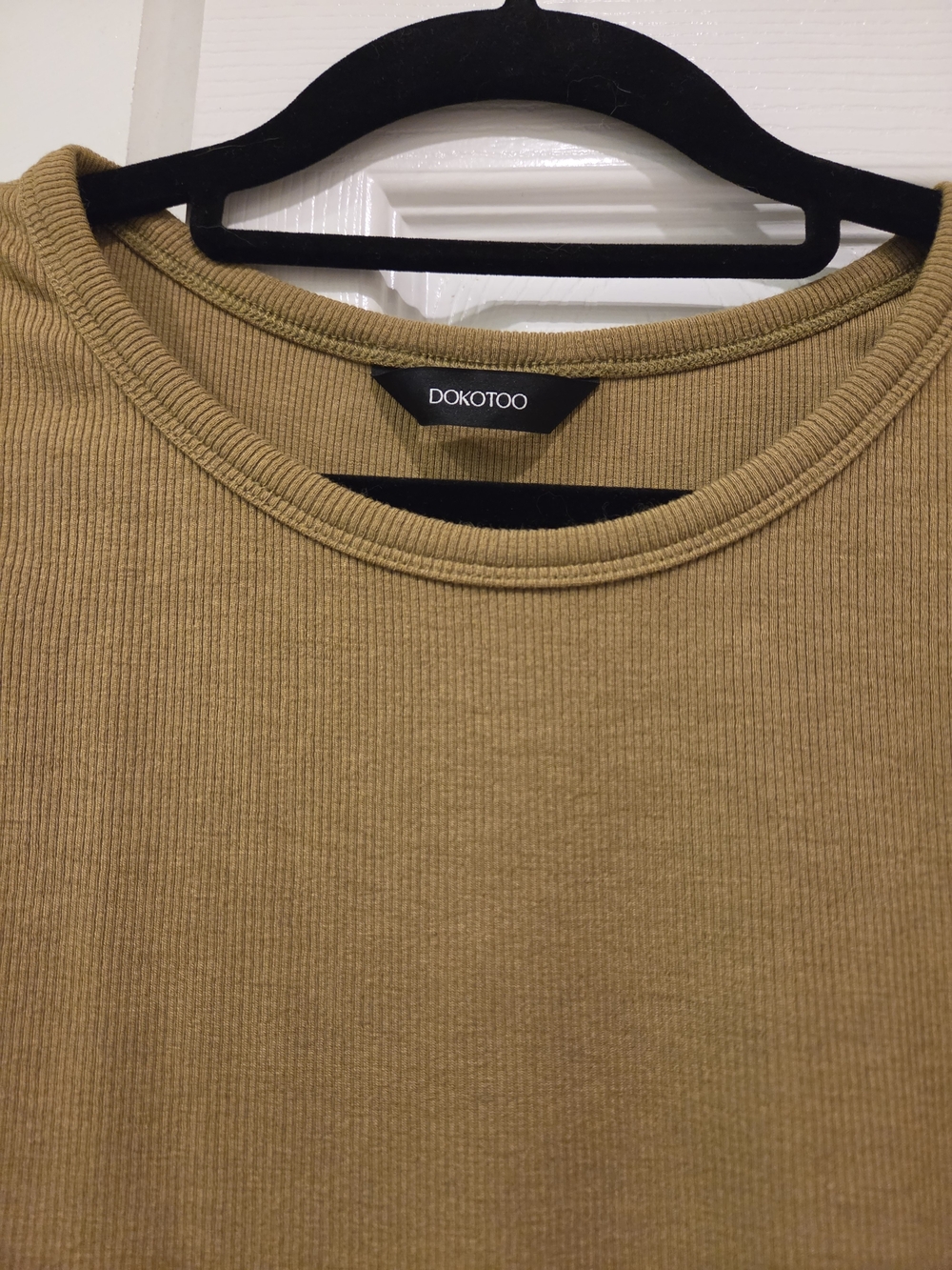 Ribbed Side-Ruched Tank Top - Olive - Picture 4 of 7